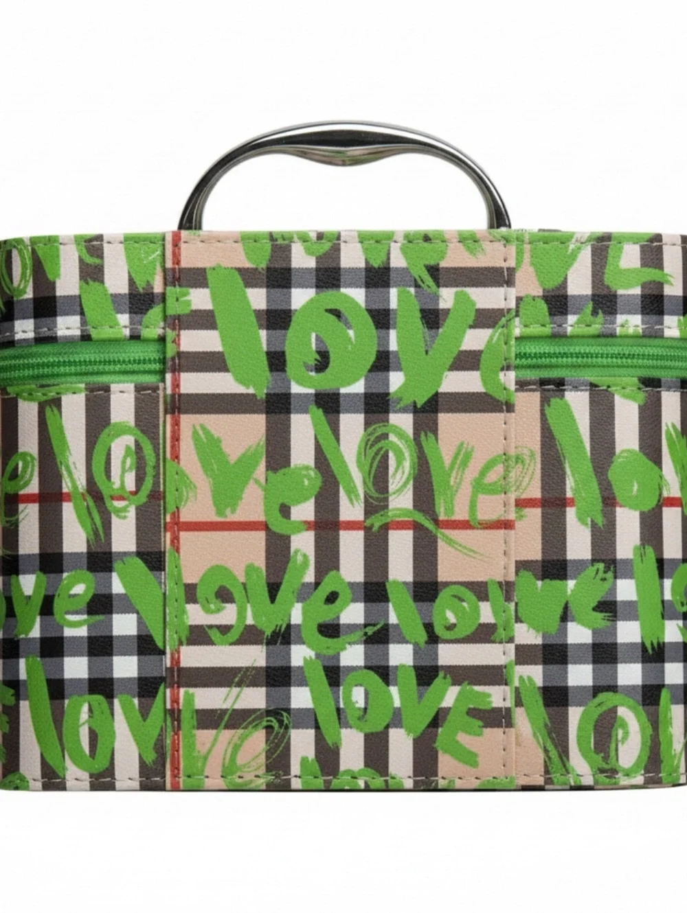 3-Piece Plaid Makeup Case Travel Vanity Set NWOT